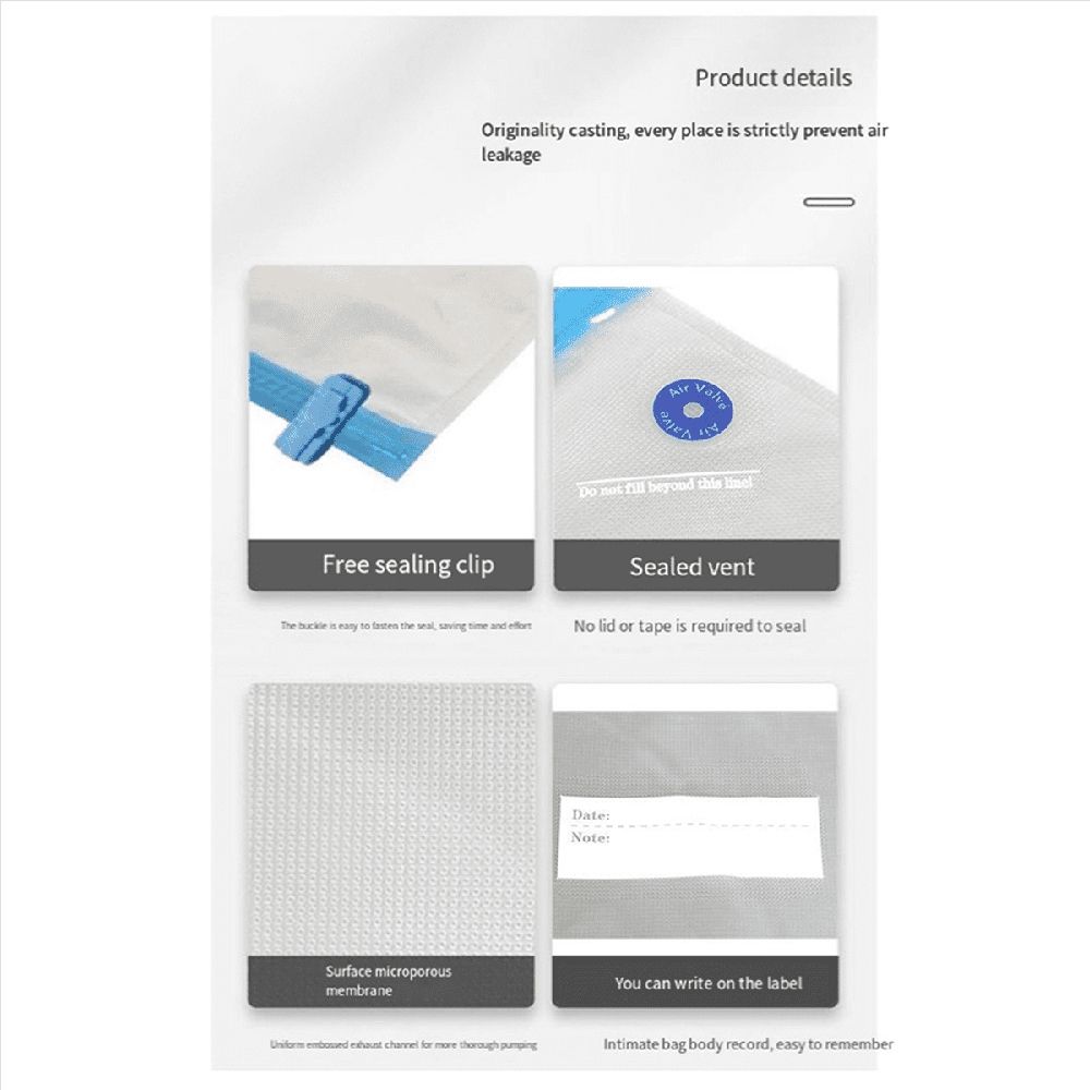 60x Printer Consumables Vacuum Bags 30x34 cm for 3D Printer Filament Reusable Vacuum Compression Storage Bags