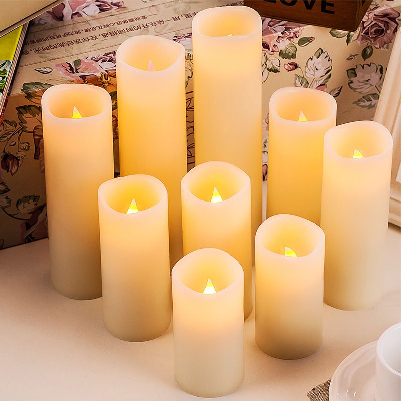 Flameless Candles Battery Operated Candles Flickering, Outdoor Waterproof LED with Remote Control and Timer, Ivory, Set of 9 โ image 5