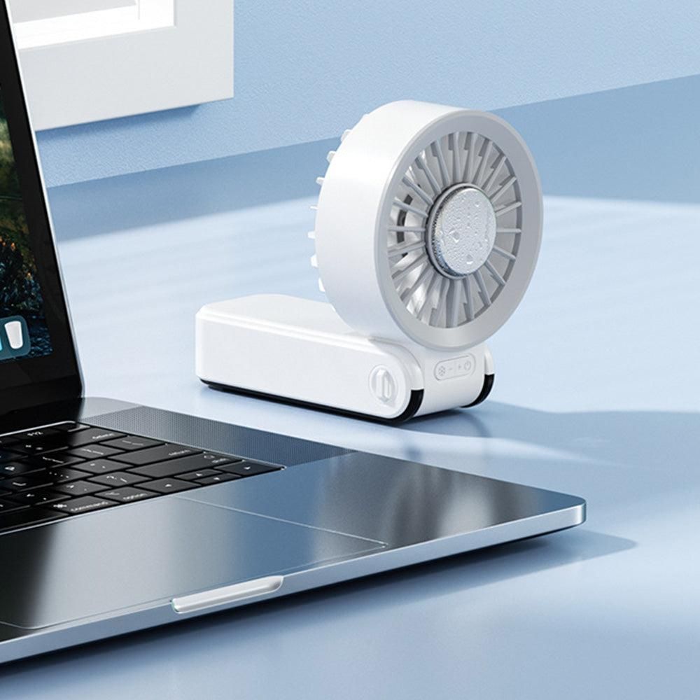 Handheld Foldable High-Speed Fan - Portable for Travel Outdoor Home and Office Off White โ image 5