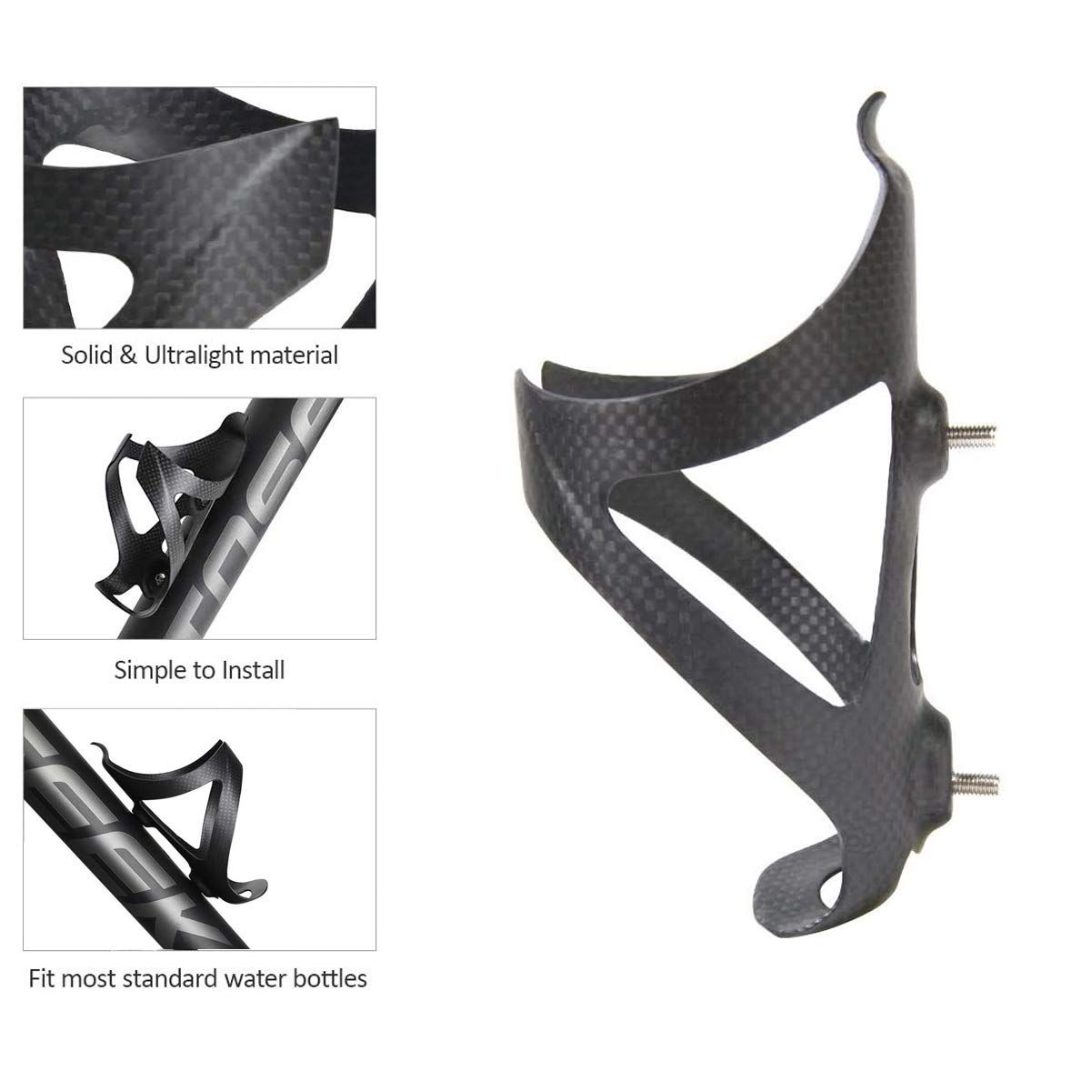 Water Bottle Cage, Matte Full Carbon Fiber Lightweight and Strong Bicycle Water Bottle Holder Bike Cages Brackets — image 5