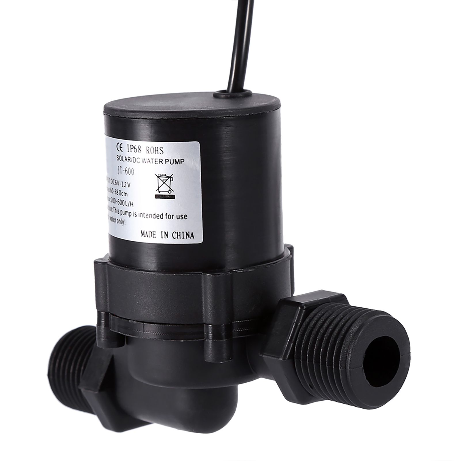 DC 12V Solar Water Circulation Pump Brushless Motor Water Pump 600L/H IP68 Waterproof Plug — image 3