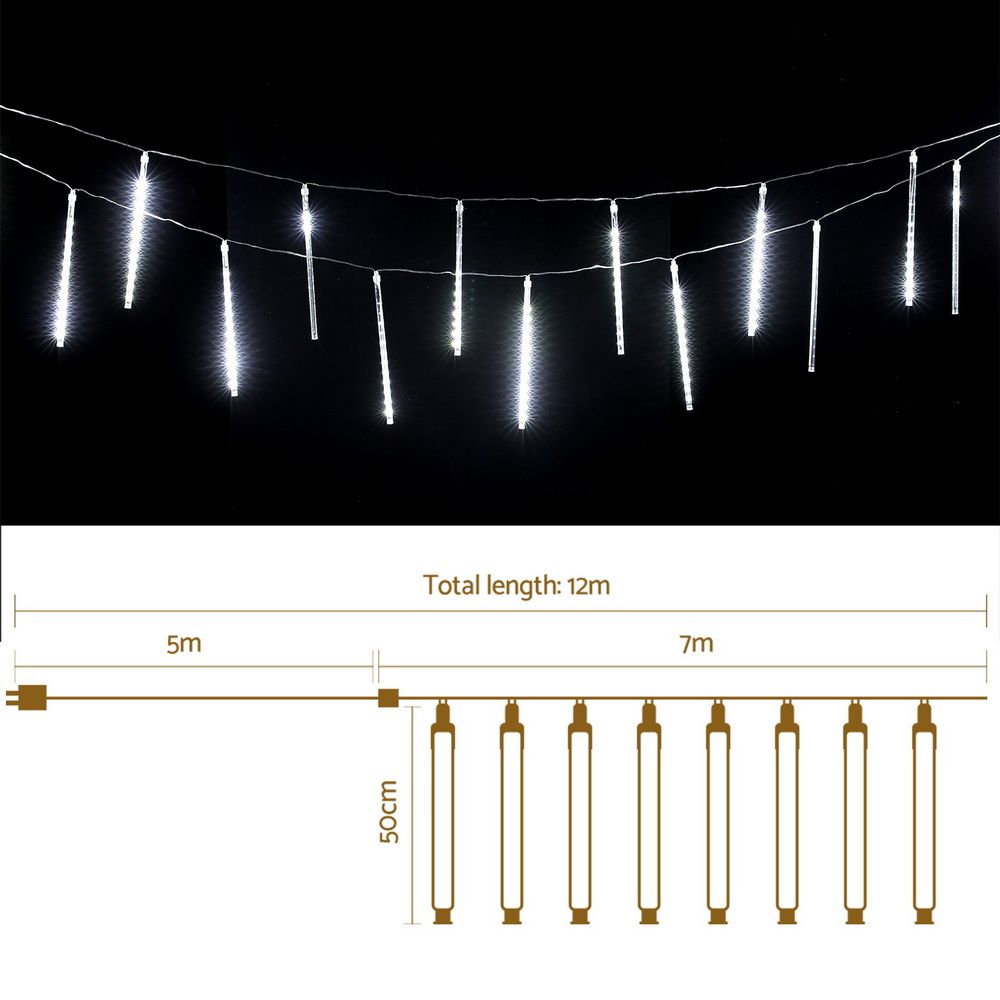 Jingle Jollys 7M Christmas Lights Shower Light 288 LED Icicle Falling Metor — image 4