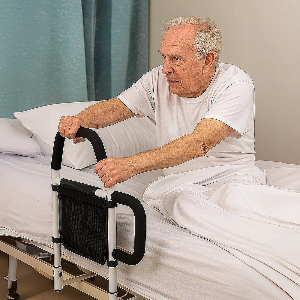 Adjustable Bed Rail โ Bedside Handle with Storage Pocket & Safety Strap โ image 3