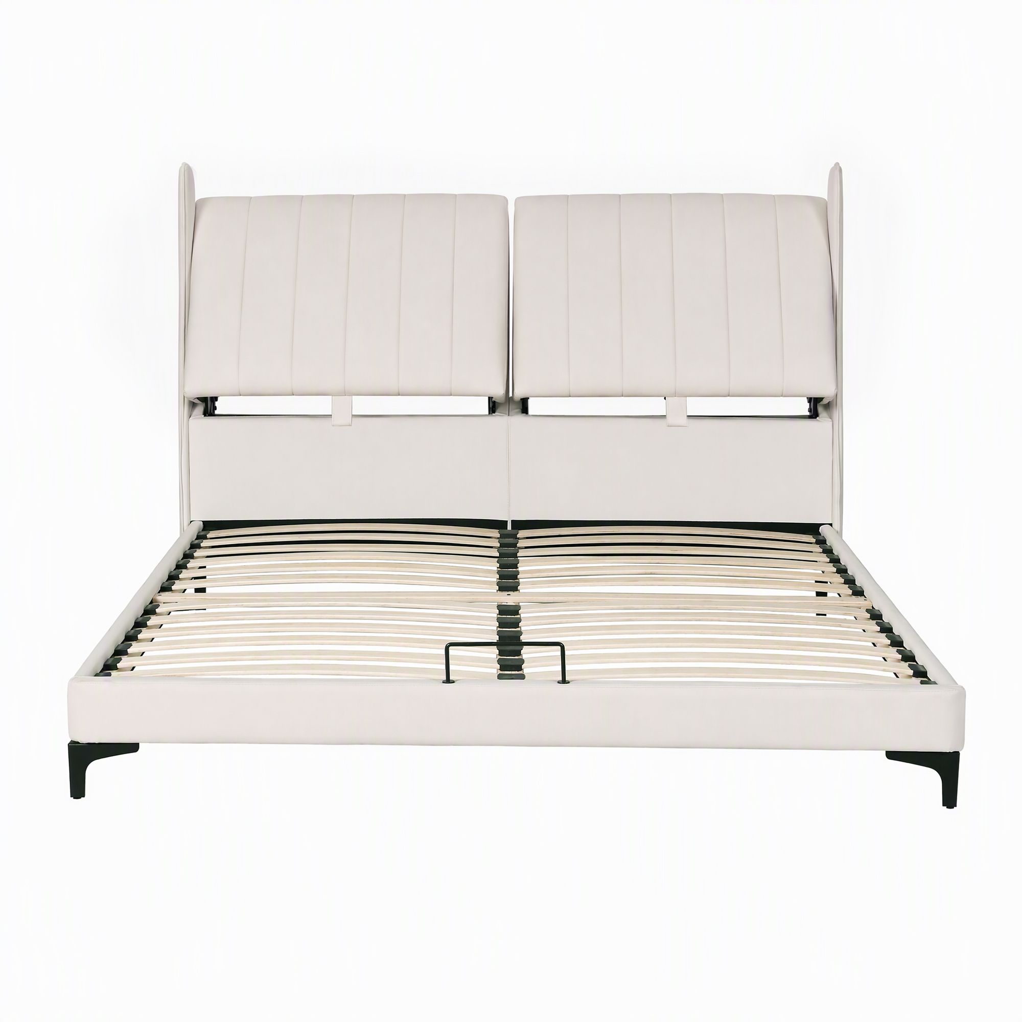 Artiss Queen Size Bed Frame with Adjustable Headboard, PU Leather