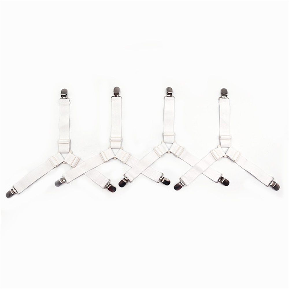 8 pcs Bed Sheet Straps Holders, Adjustable Non Slip Elastic Bedsheet Grippers Triangle Mattress Suspenders, Keep in Place Fitted Bed Sheet Holders for Corners