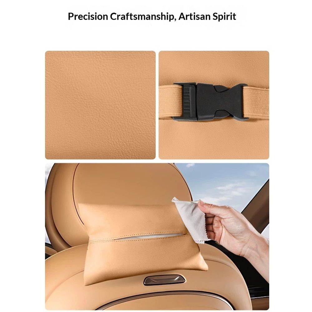 2 pack all Car Tissue Holder, Premium Microsuede Sun Visor Napkin Dispenser, Wipes Case for Backseat, Vehicle Accessories (Camel Brown) โ image 5