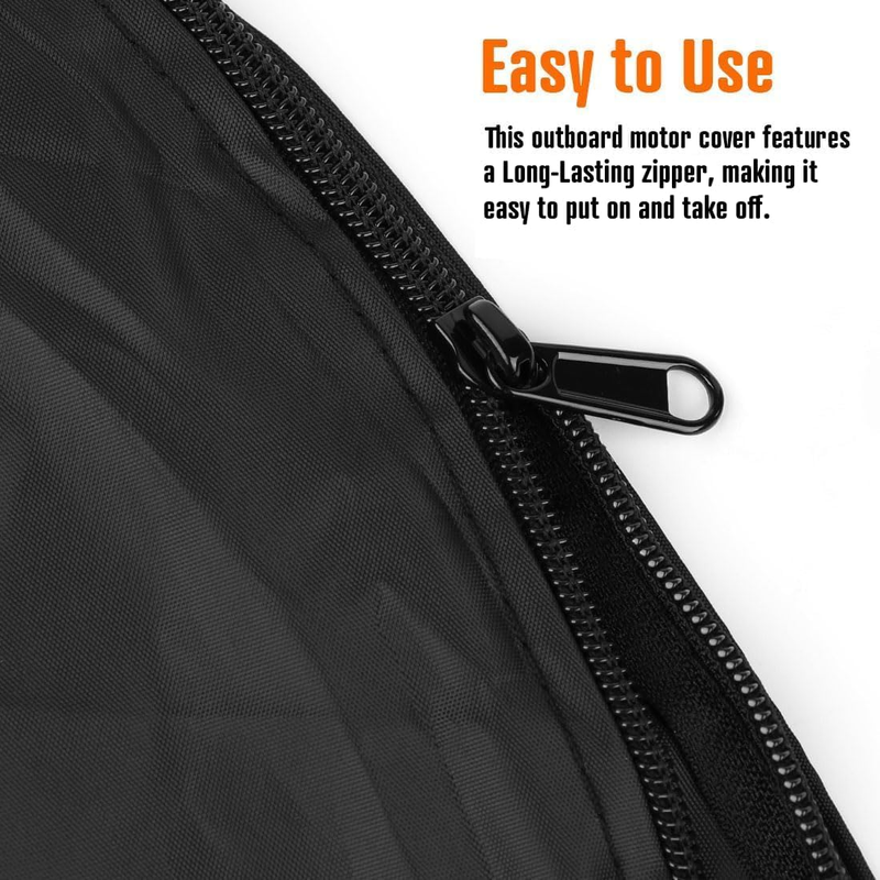 600D Oxford Cloth Outboard Motor Cover, Waterproof UV Resistant Boat Engine Protective Cover for Yacht Fishing Boat(175-225HP) — image 3