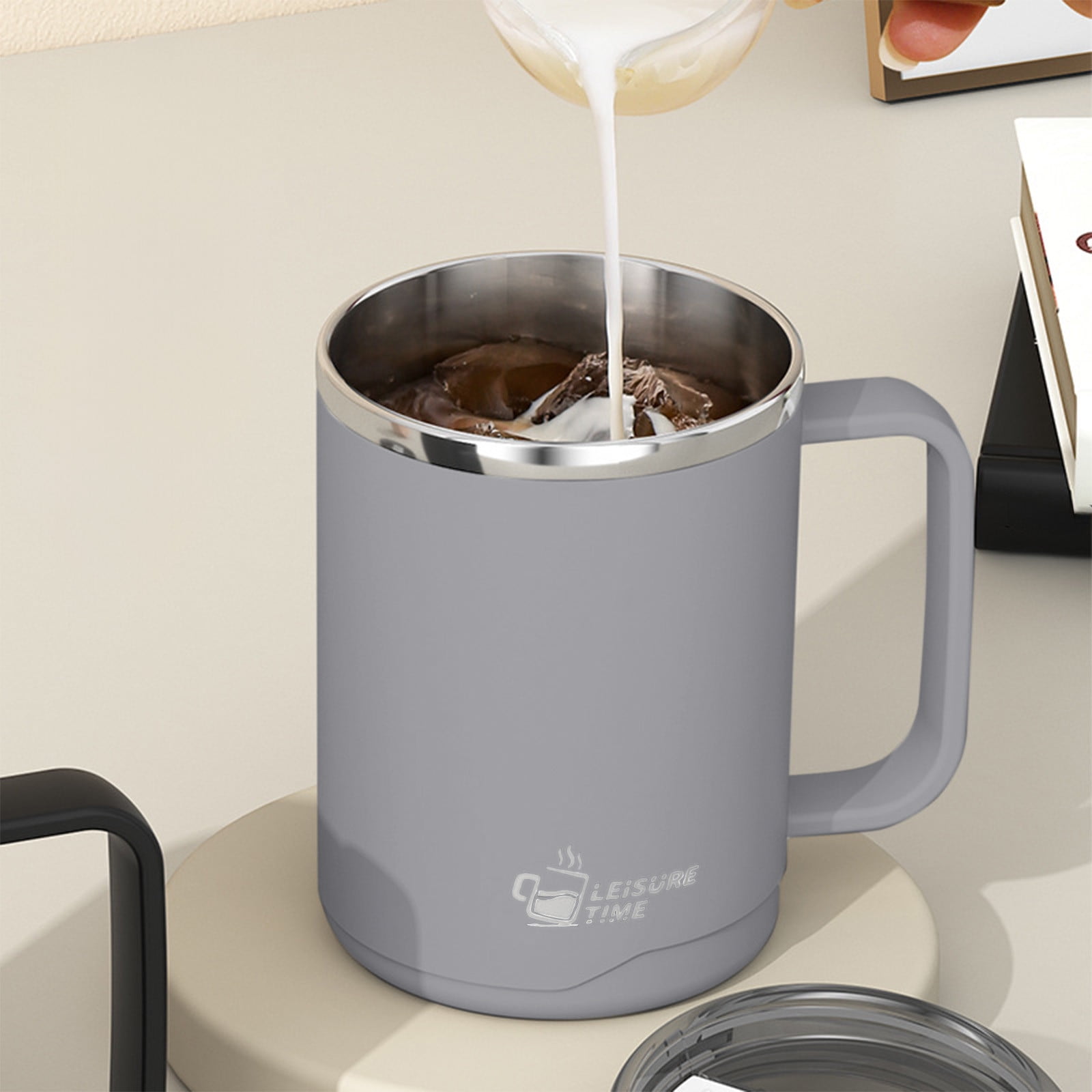 Insulated Coffee Mug with Handle & Lid - 17oz Stainless Steel Travel Tumbler, Double Wall Vacuum (Black) by 02_【Limited Time Offer】 Upgraded Double-Wall — image 2