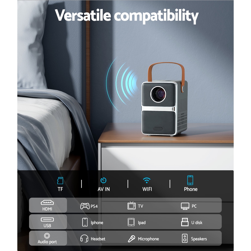 Devanti Portable Mini Video Projector 4K Wifi Home Theater HDMI Support 1080P โ image 6