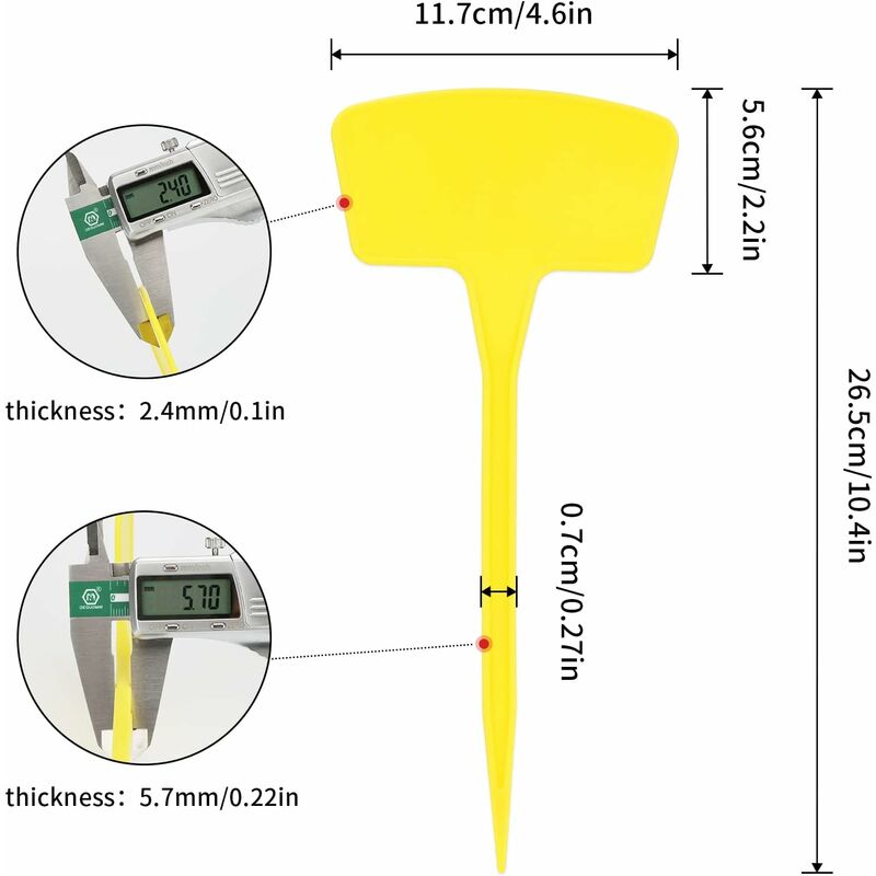 30 pcs 26.5Cm Large Plastic Plant Label,Garden Tags Markers Name,Plant Labels Waterproof Plant Tag Tall Outdoor,Yellow — image 2