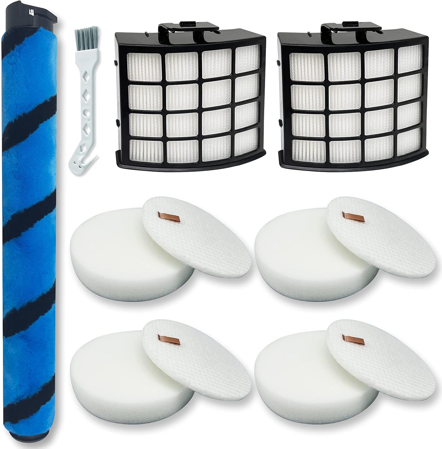 AZ2002 Filter Replacement Accessories for Shark AZ2002 AZ2000 AZ2000W Vertex DuoClean PowerFin Upright Vacuum, 2 Post-Motor Filters, 4 Foam & Felt Filters, 1