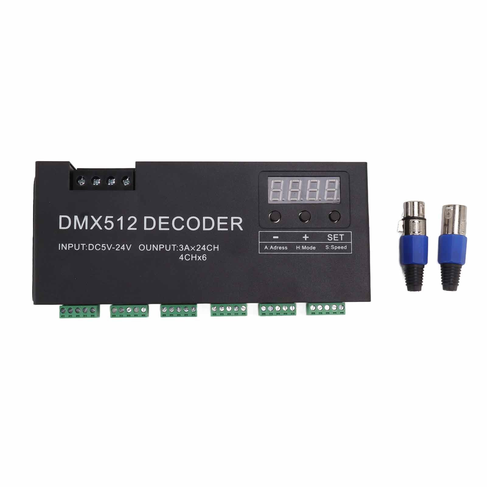 24 Channel DMX Decoder Digital Display RGBW DMX512 Dimming Driver LED Controller for Stage Bar DC5Vโ24V