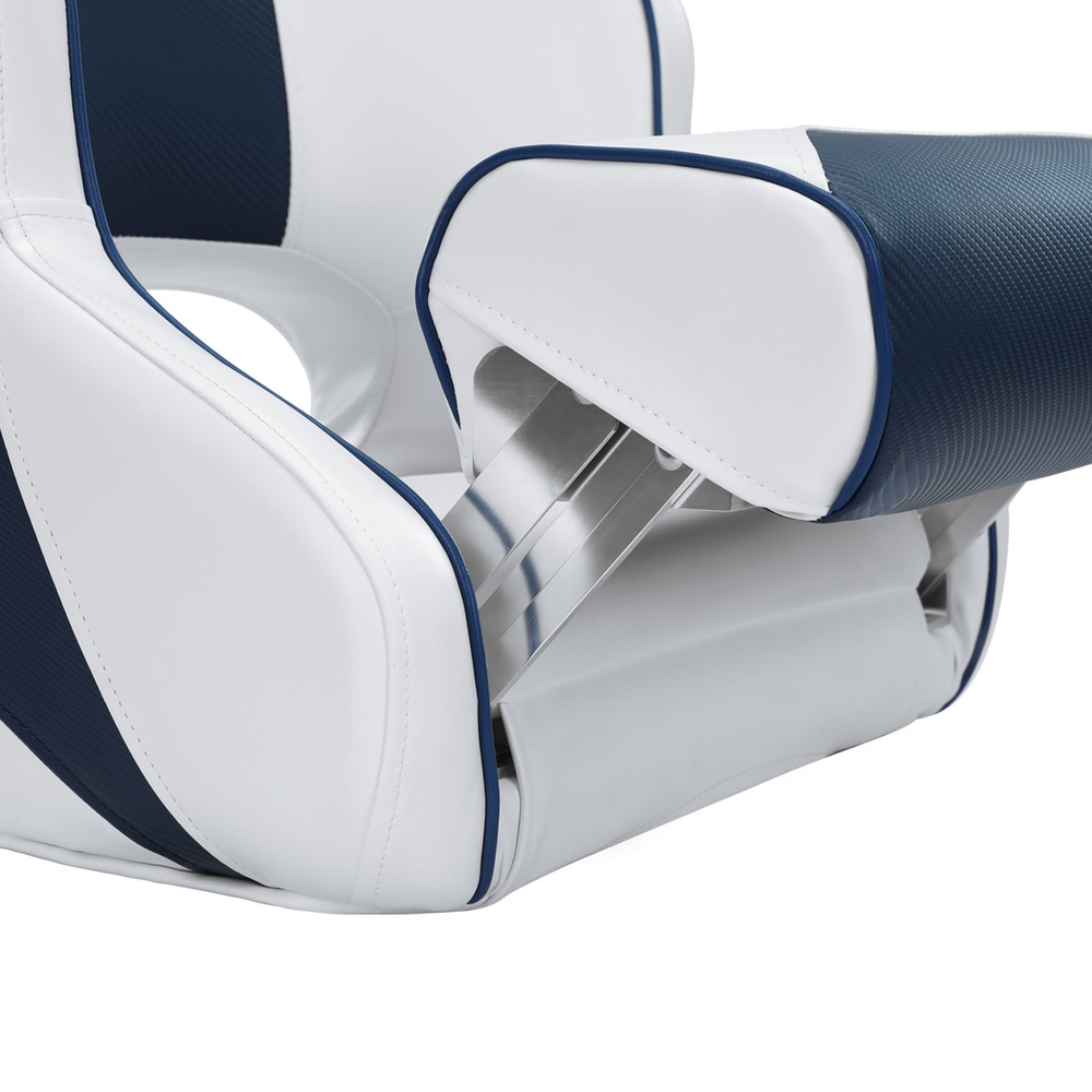 Seamanship Captain Bucket Boat Seats Flip Up Bolster Swivel 15cm Padding Blue โ image 3