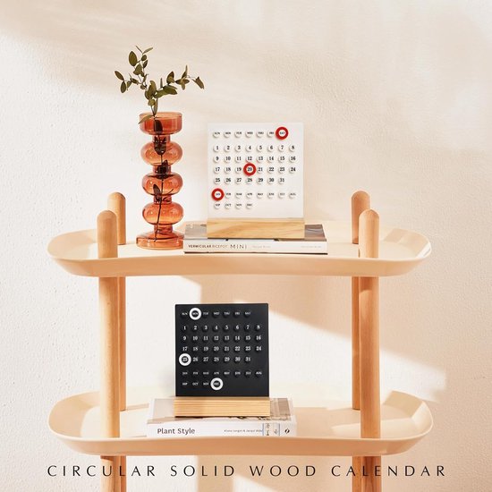 Perpetual calendar - Wooden desk calendar stand - Acrylic desk calendar - Suitable for living room, office, shop, bar - Display of week, month and day (black) โ image 4