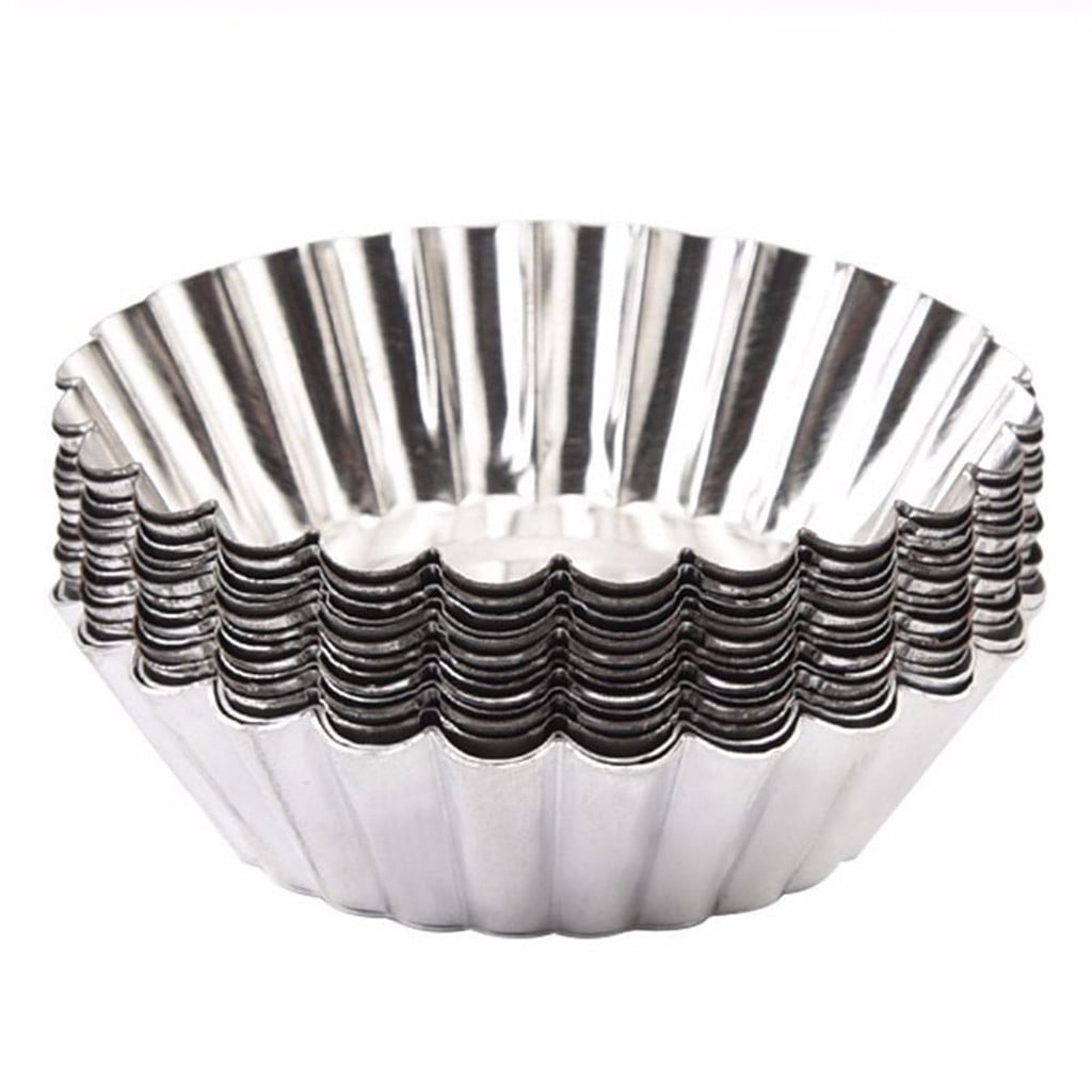 50Pcs Egg Tart Molds, Tart Pan, Mini Tart Tins, Aluminium Mini Tart Pans for Baking, Aluminum Cupcake, Cake Cookies Lined Molds Mould, Tin Baking Tool Hot