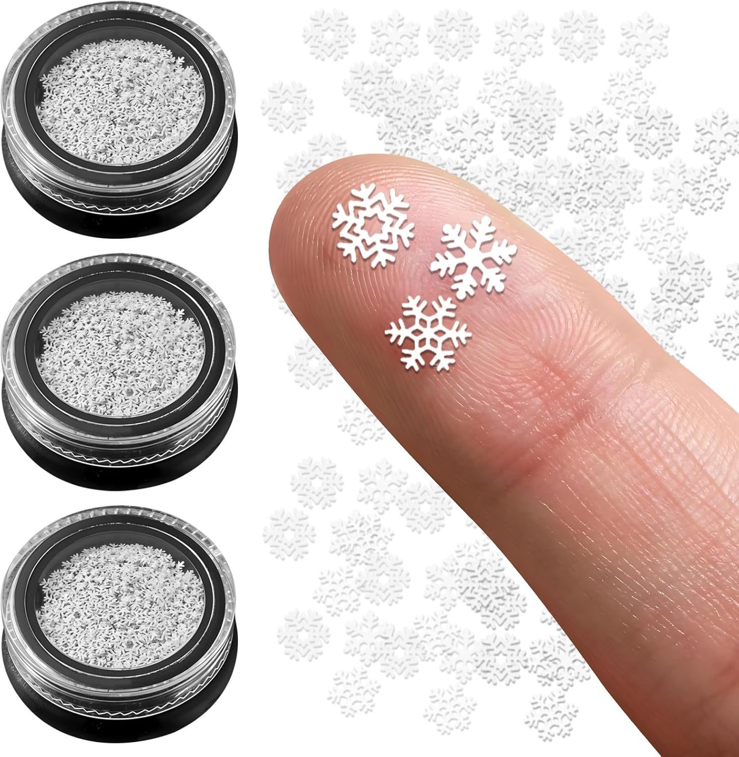 300 Pack Mini Christmas Snowflake Charms, Metal Winter Nail Art Decorations for DIY Crafts, Manicures, Cards and Holiday Projects