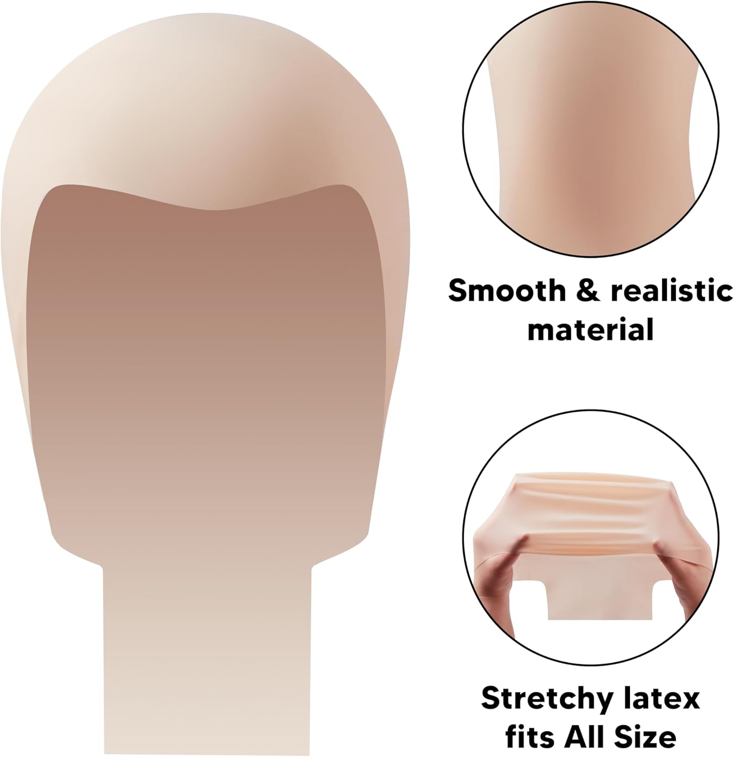 Halloween Bald Wig Latex Bald Wig For Men Women Halloween Costumes, Bald Wig Hat For Adults Costume Halloween Makeup Costume Accessories — image 2