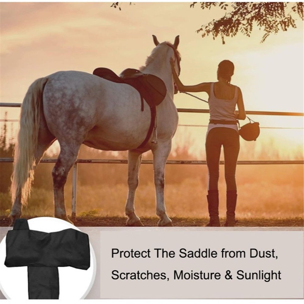 Waterproof Western Horse Saddle Cover with Elastic Straps to Securely Attach Each Corners and Fenders - Fits Most Full-Size Western Saddle โ image 3