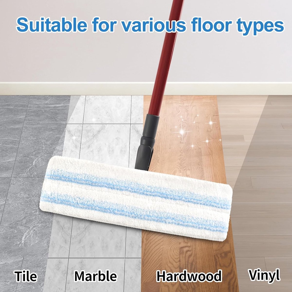 4-pack, mop pad replacement suitable for O Cedar H2prO mop system, mop head replacement suitable for O-Cedar/Vileda H2prO, machine washable, reusable pad — image 5