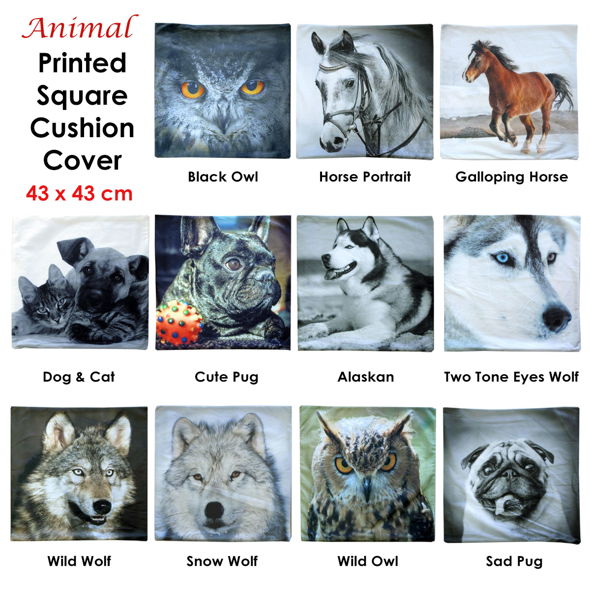 Horse Portrait Square Cushion Cover — image 2
