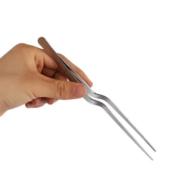 10 Pack Stainless Steel BBQ Food Tongs, Slim Serving Tweezers for Grilling, Cooking, Buffets and Food Preparation, Silver, 20 cm — image 3