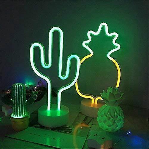 Cactus Neon Sign Night Light Lamp With Holder Base Decorative Marquee Signs Light Battery Operated Wall Decoration โ image 4