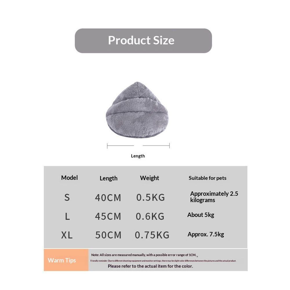 Pet tent cave bed suitable for small and medium-sized cats and dogs, sleeping bag, thick and warm slippers, comfortable dog bed, triangle bed suitable for cats — image 5
