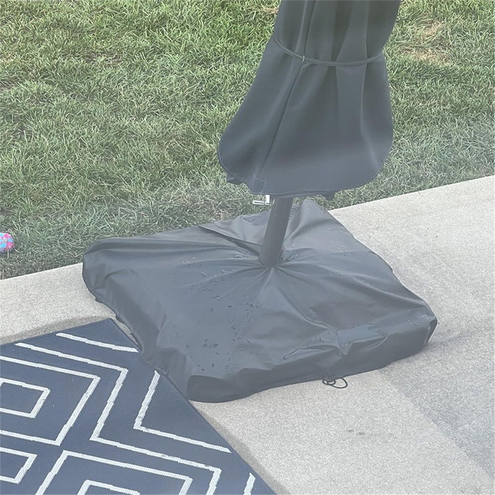 Patio Umbrella Base Cover, 600D Outdoor Heavy Duty Waterproof Anti-UV Square Umbrella Stand Base Covers, (Black) — image 4
