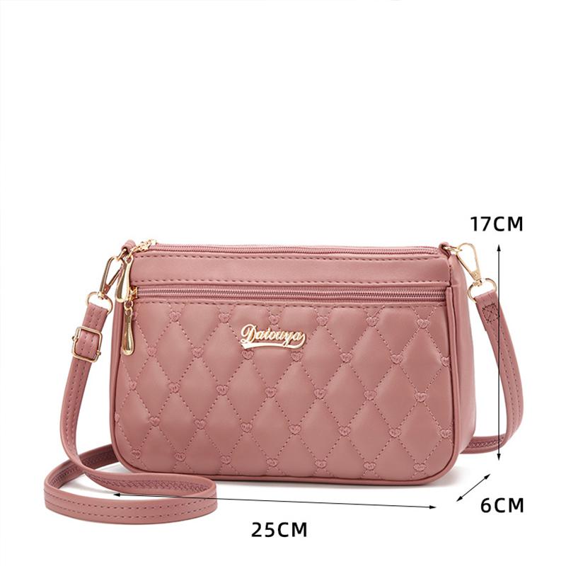 Red PU Leather Quilted Crossbody Bag for Women - Compact Multi-Compartment Shoulder Purse โ image 4