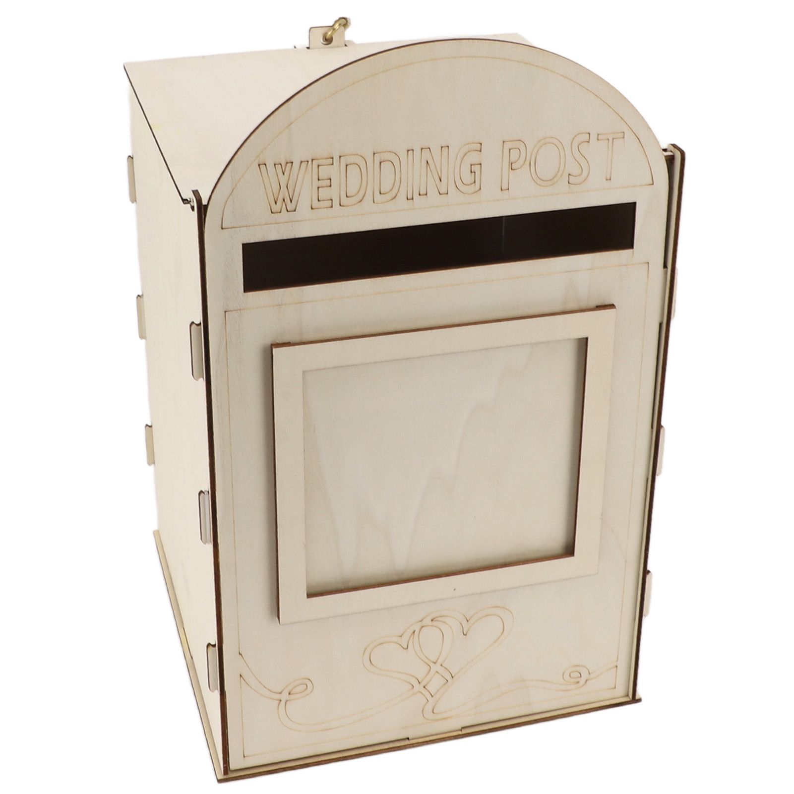 DIY Wooden Wedding Mailbox Post Box with Lock Key for Reception Wedding Anniversary Party Decoration JM01617 — image 2