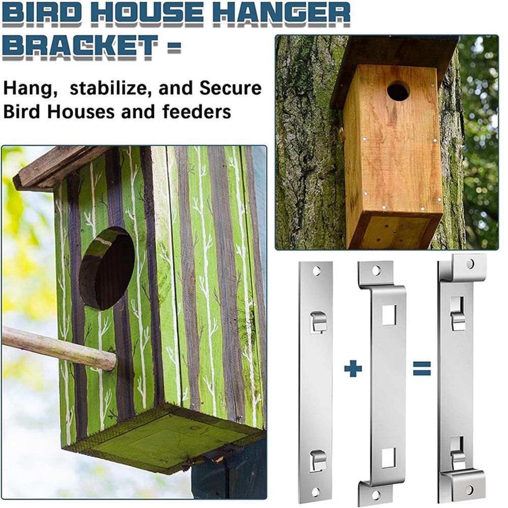 4 Sets of Bird House Brackets, Steel Bird House Mounting Bracket with Screws and Drywall Anchors, Bird Feeder Hanger Bracket Mounting Plate for Securing Bird — image 4
