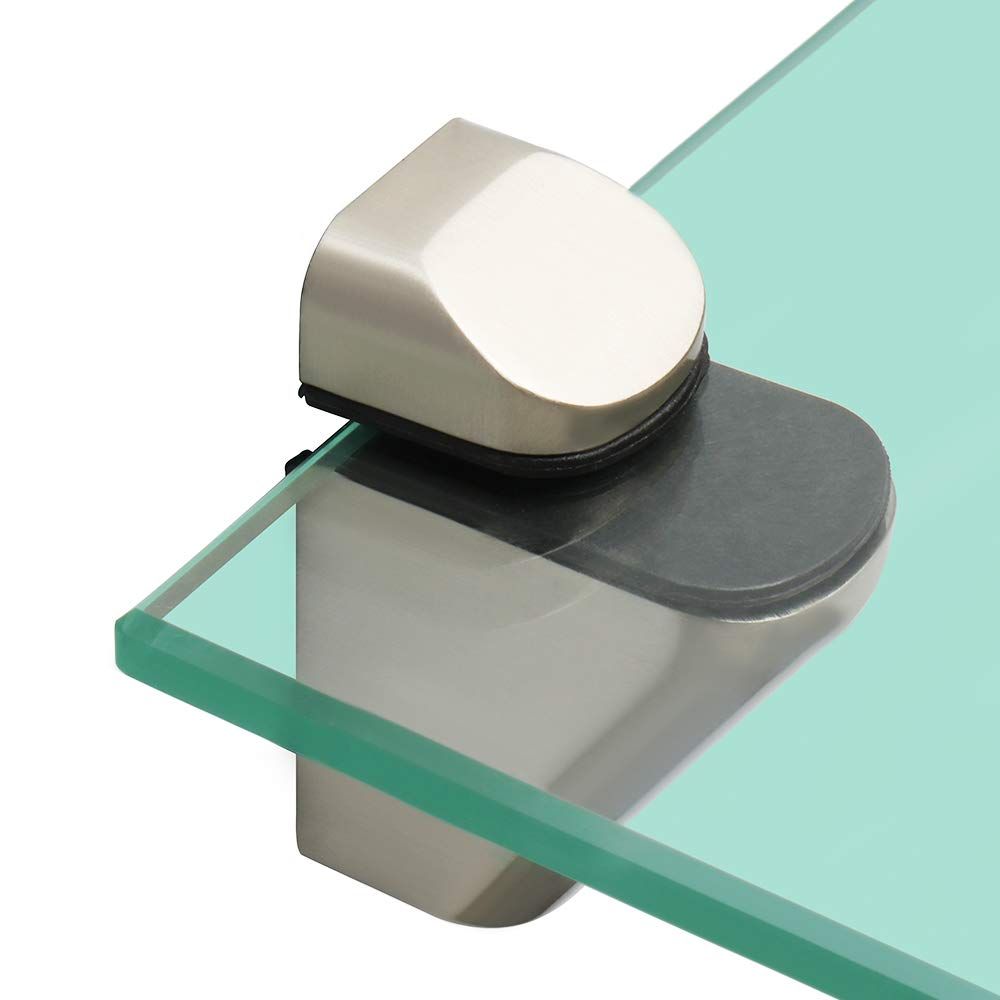 2 Pcs Adjustable Brackets Board/Glass Shelf Bracket Wall Mount Support Shelves Accessories-2P Brushed Nickel — image 3