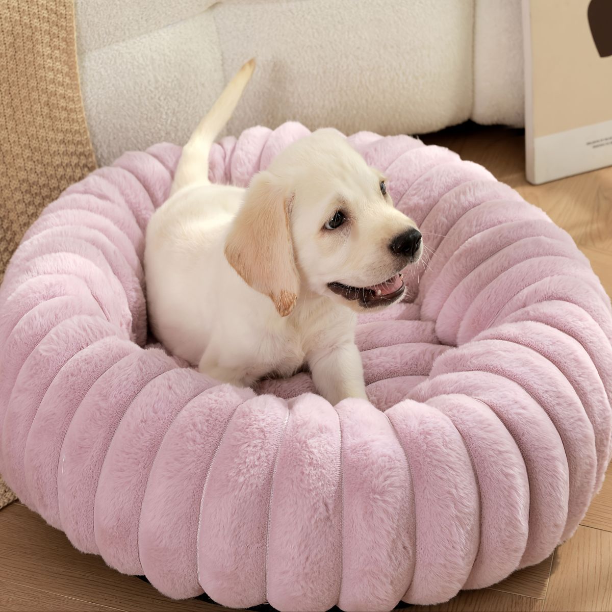 Pet Bed Dog Bed Cat Bed Small Dog Bed Medium Dog Bed Plush Pet Bed All-Season - Pink - Size 40-20-15 — image 3
