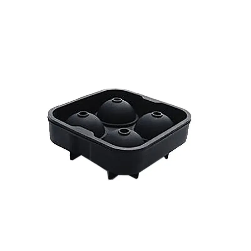 Large Ice Cube Tray Ball Maker Big Silicone Mold Sphere Whiskey Round Mould - Circular 4 grid