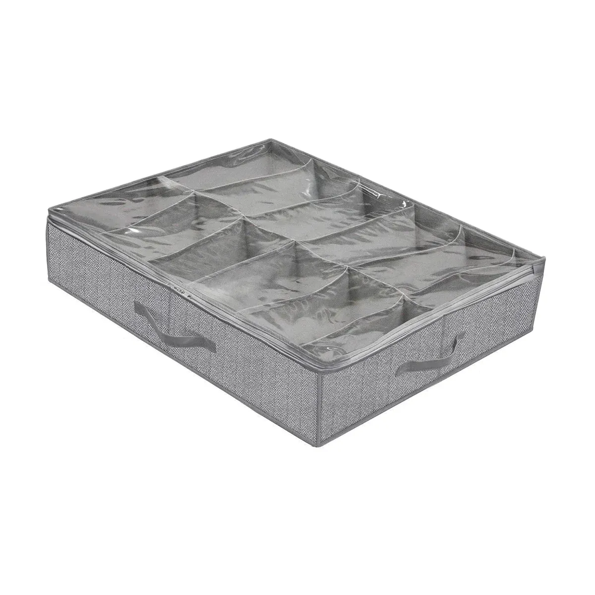 Foldable Shoe Storage Box with Lid Clear Under Bed Organizer Dustproof Visual — image 2