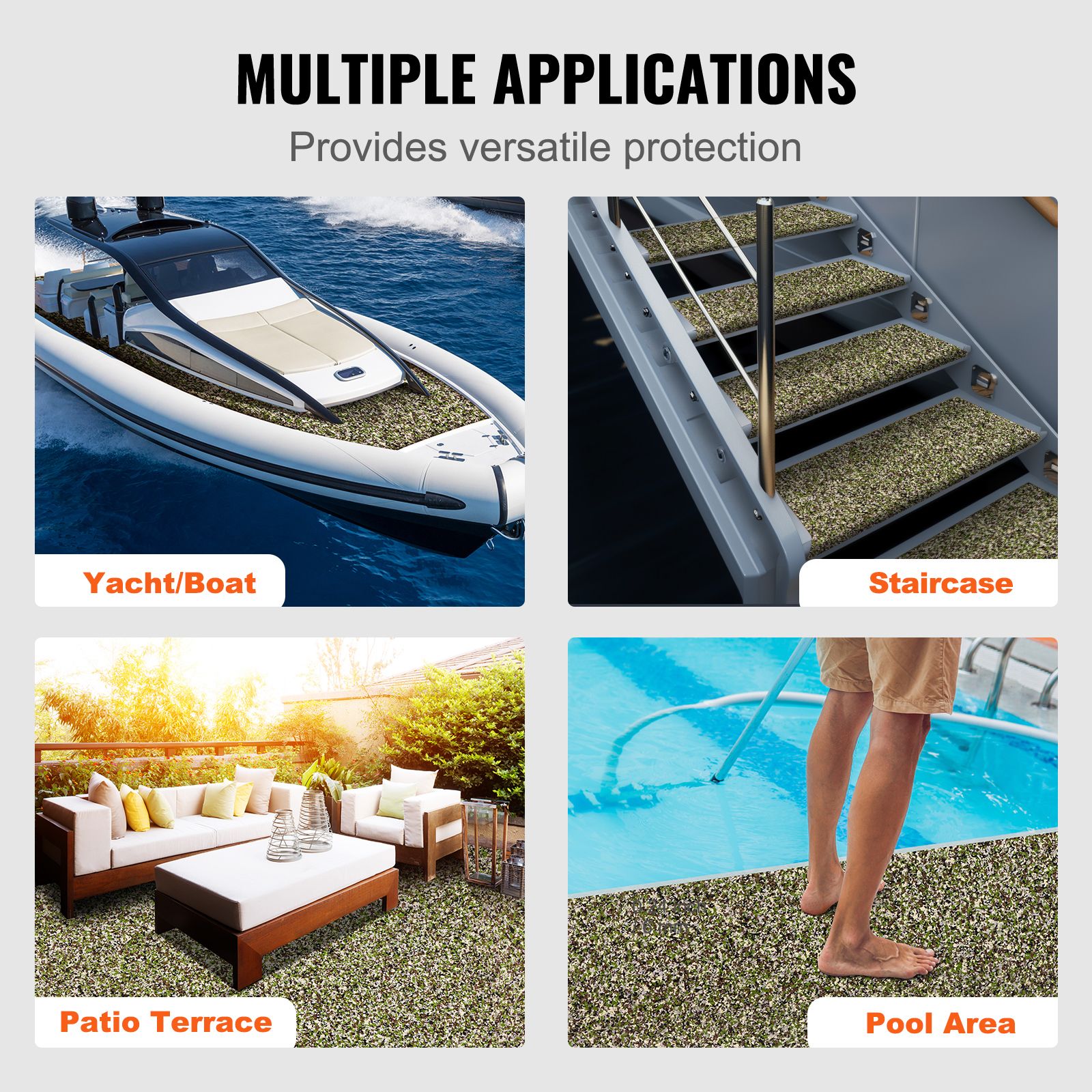 Boat Flooring, EVA Foam Boat Decking 94.5" x 35.4", Non-Slip Self-Adhesive Flooring, 23.2 sq.ft Marine Carpet for Boats, Yacht, Pontoon, Kayak Decking — image 6