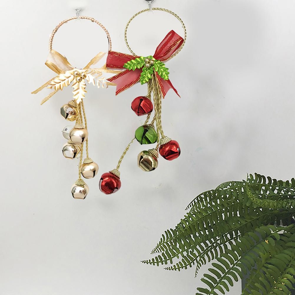 Christmas Ornaments with Bow Christmas Metal Bell Hanging Pendant Xmas Tree Door Hanger โ image 6