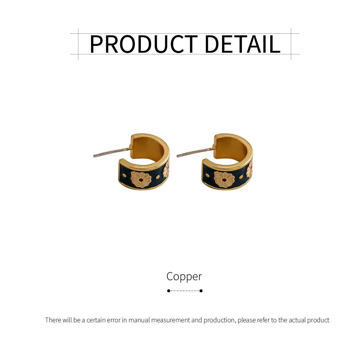 Vintage C Shaped Small Daisy Earrings Elegant Jewelry for Women Fashion Gift — image 3