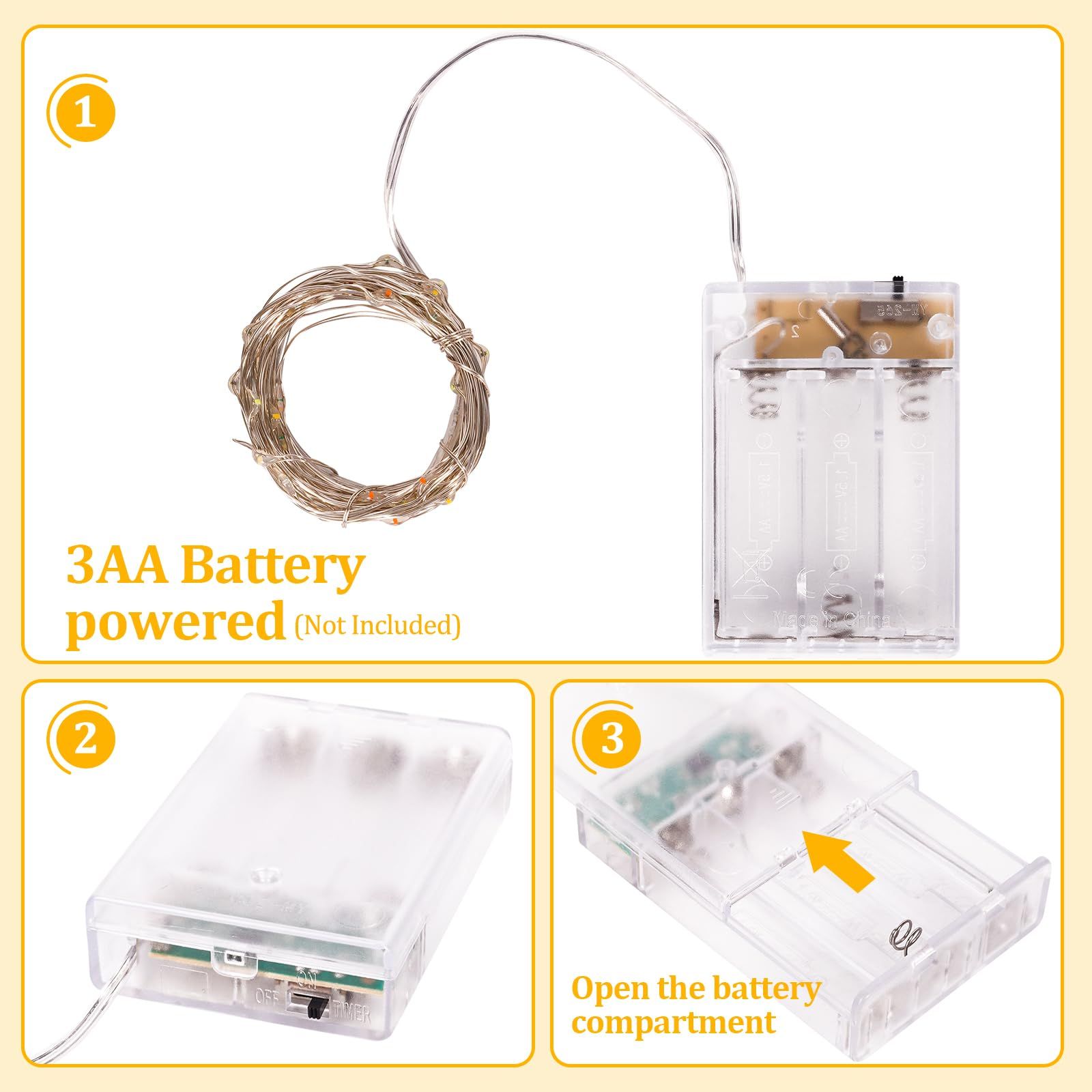 LED Fairy Light USB Powered String Light Waterproof Copper Wire 16 feet 50 LED Firefly Star Moon Light DIY Wedding Party — image 2