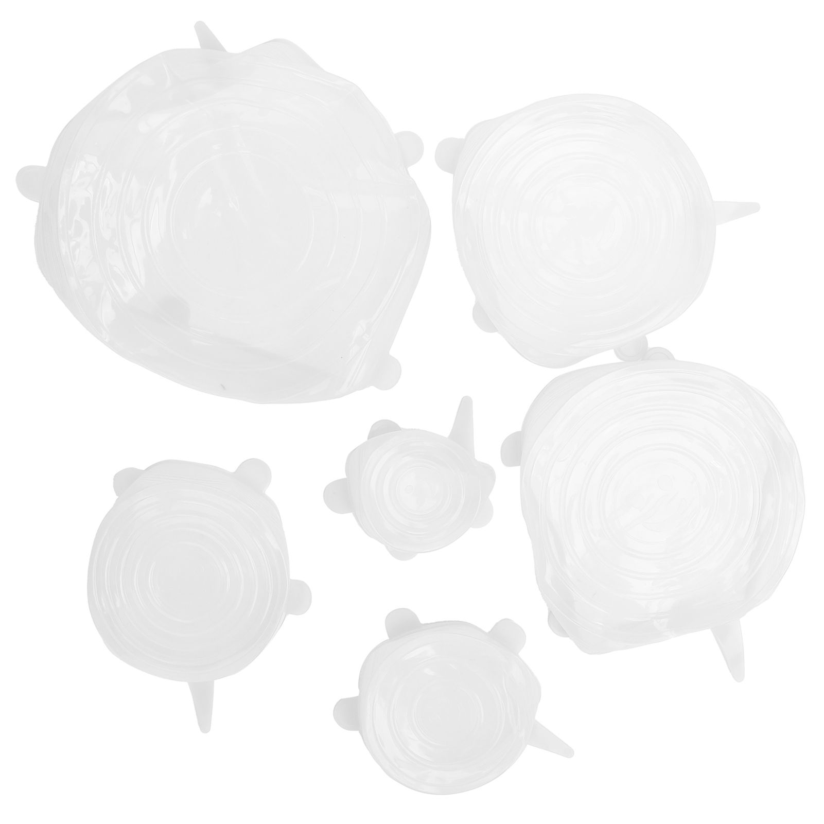 6Pcs Food Sealing Lid Expandable Reusable Vegetable Fruit Sealing Cover for Kitchen UseWhite — image 3
