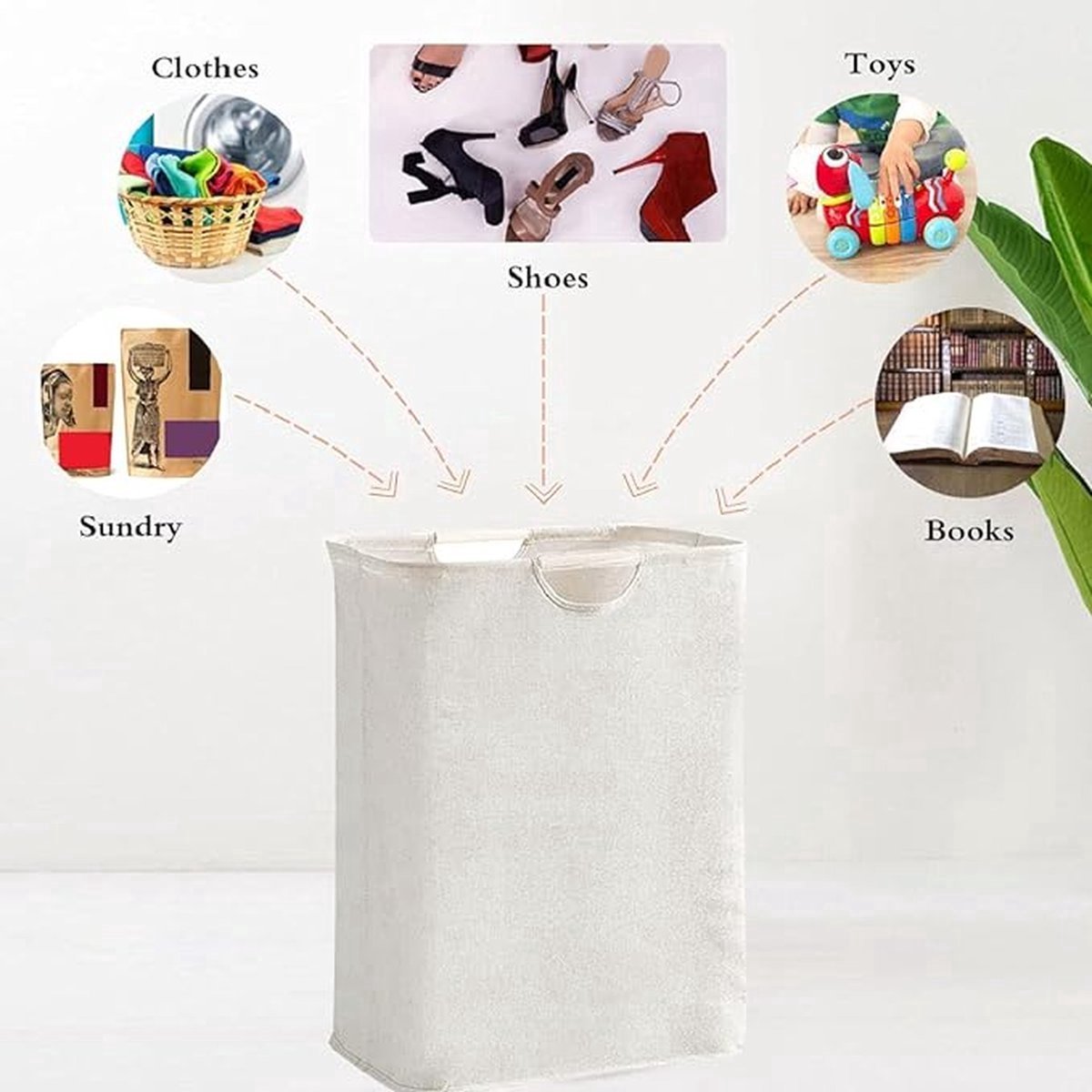 Cotton Laundry Basket - Laundry Bag - Laundry Basket - With Handles - 30x30x40cm - Durable - High Capacity - Foldable - Laundry Box - Clothes Organizer — image 3