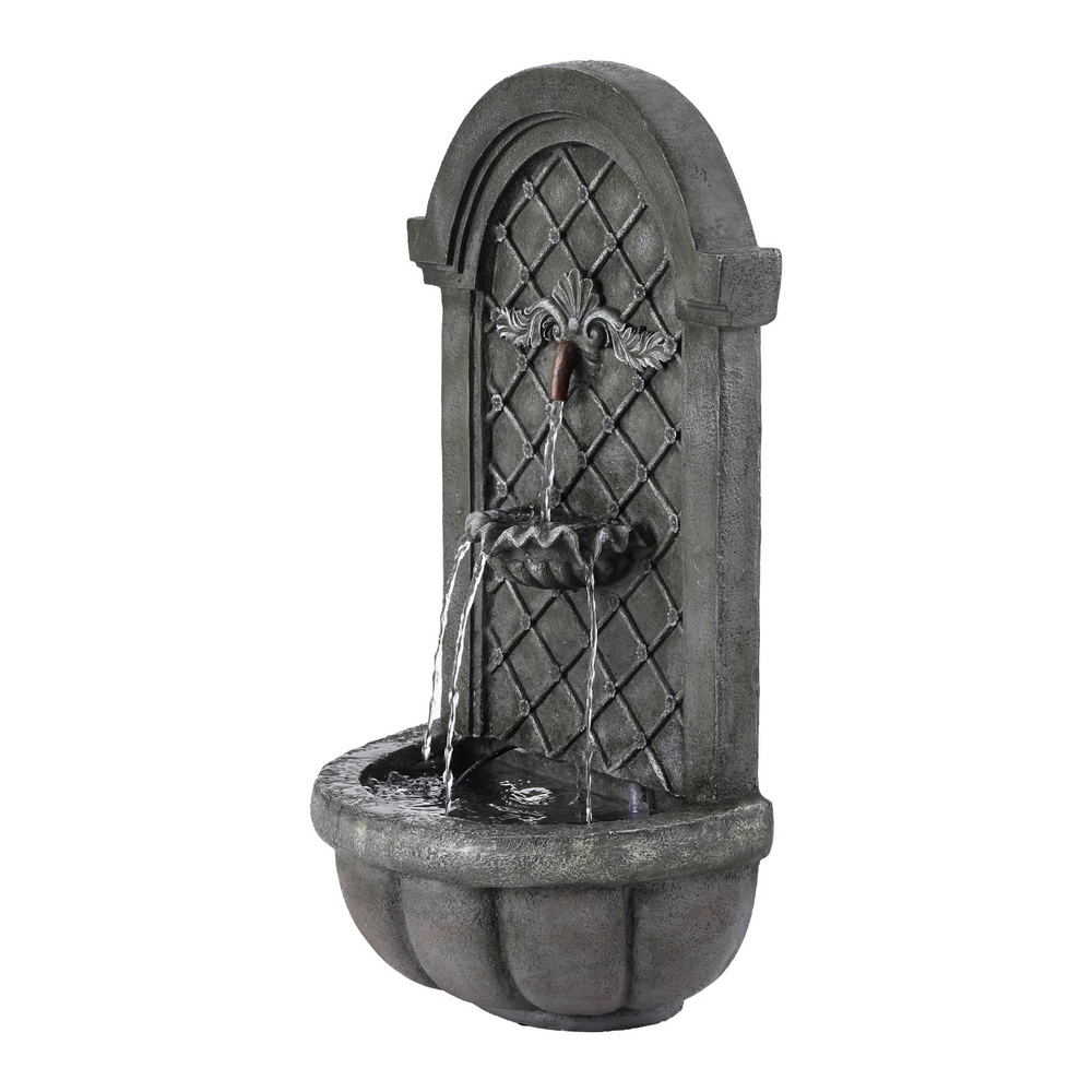 Gardeon Solar Fountain Water Feature Wall Mount Garden Fountains 80CM Grey — image 3