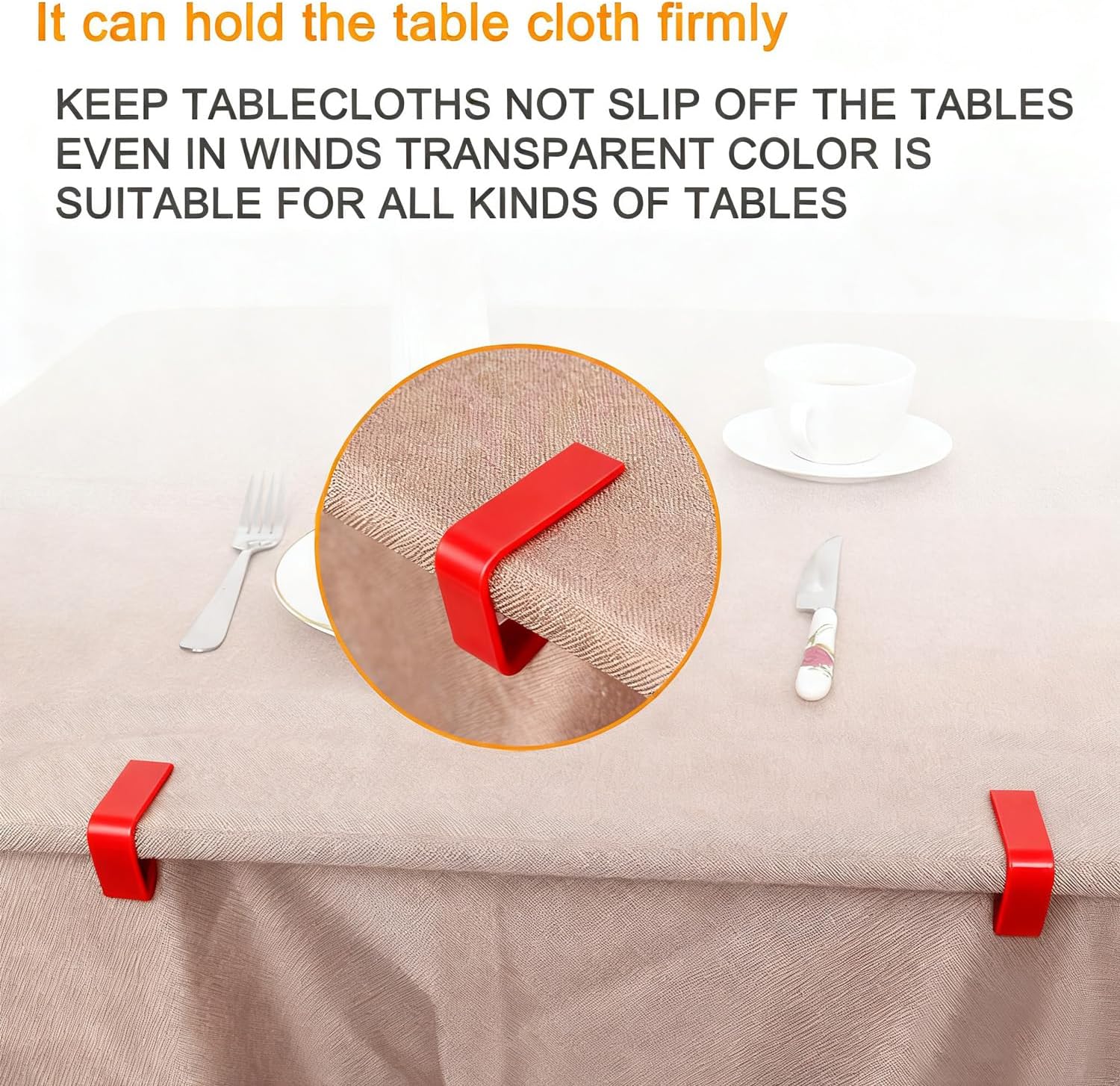 Transparent Clear Tablecloth Clips, Plastic Table Cloth Clips,Table Cover Holder Clamps,Table Cloth Holder for Christmas Home Wedding Party Indoor Outdoor — image 4
