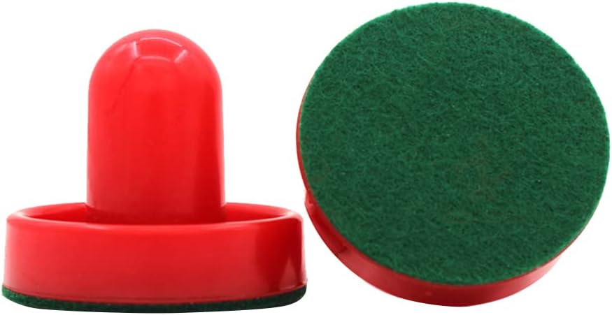 Air Hockey Pushers & Pucks Set, 60mm Mini Goal Handles Paddles Replacement Accessories for Game Tables - Red As Shown — image 3
