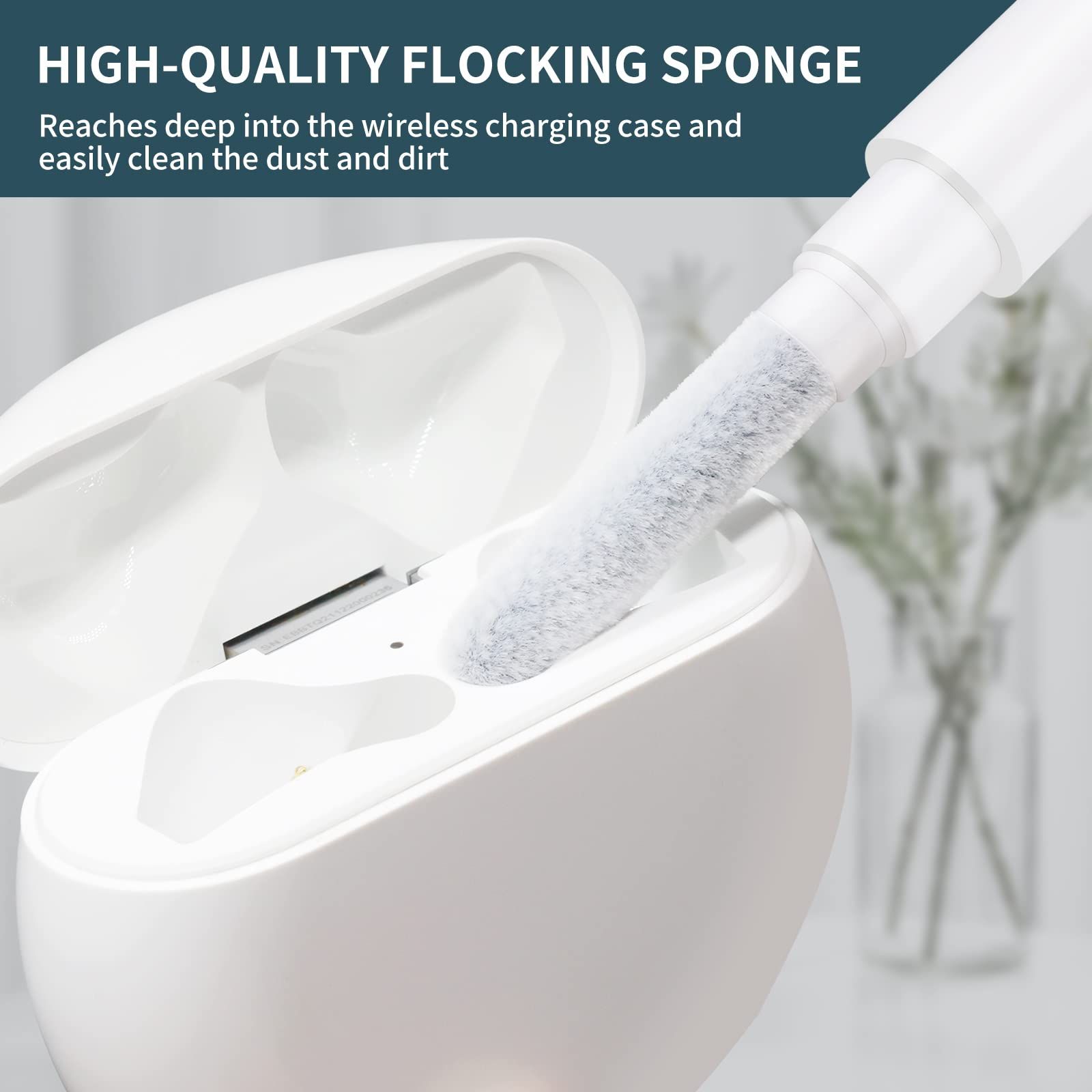 3-in-1 Multifunctional Earbud Cleaning kit with Sponge, Soft Brush, Metal Tip, Portable Reusable Bluetooth Earbuds Cleaning Pen — image 2