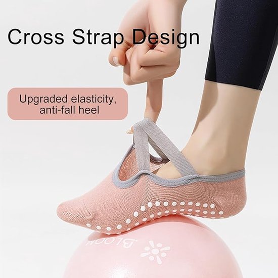 Yoga socks (2 pairs) - Non-slip socks - Women's non-slip yoga socks - Sizes 35-41 - Women's Pilates socks, non-slip - Fitness non-slip - Suitable for Pilates โ image 4