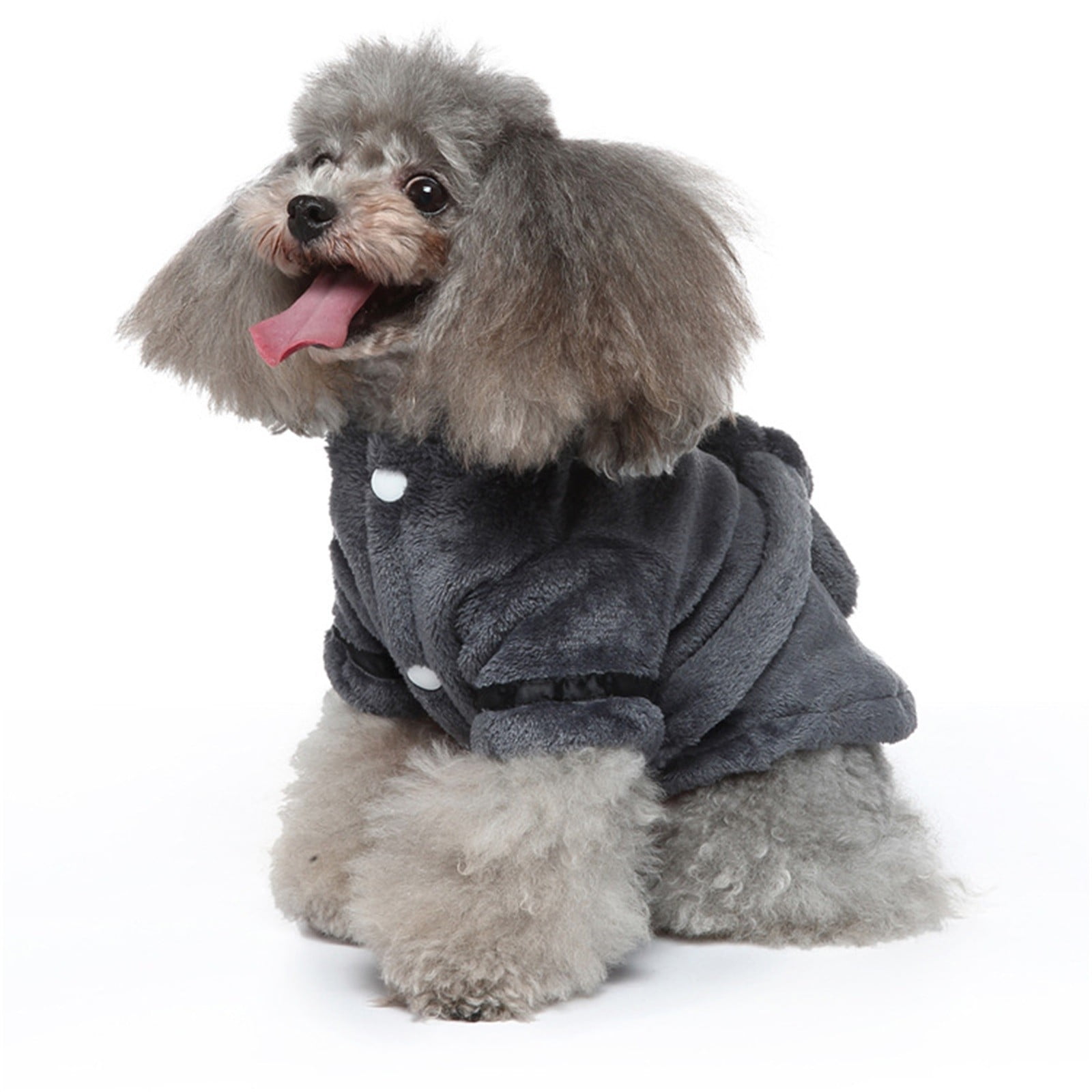 Pet Bathrobes, Pajamas ! Dog Cat Bathrobe Pet Clothes Hotel Bath Towel Pet Bathrobe Nightgown Pajamas (Army Green, L) L Grey — image 4