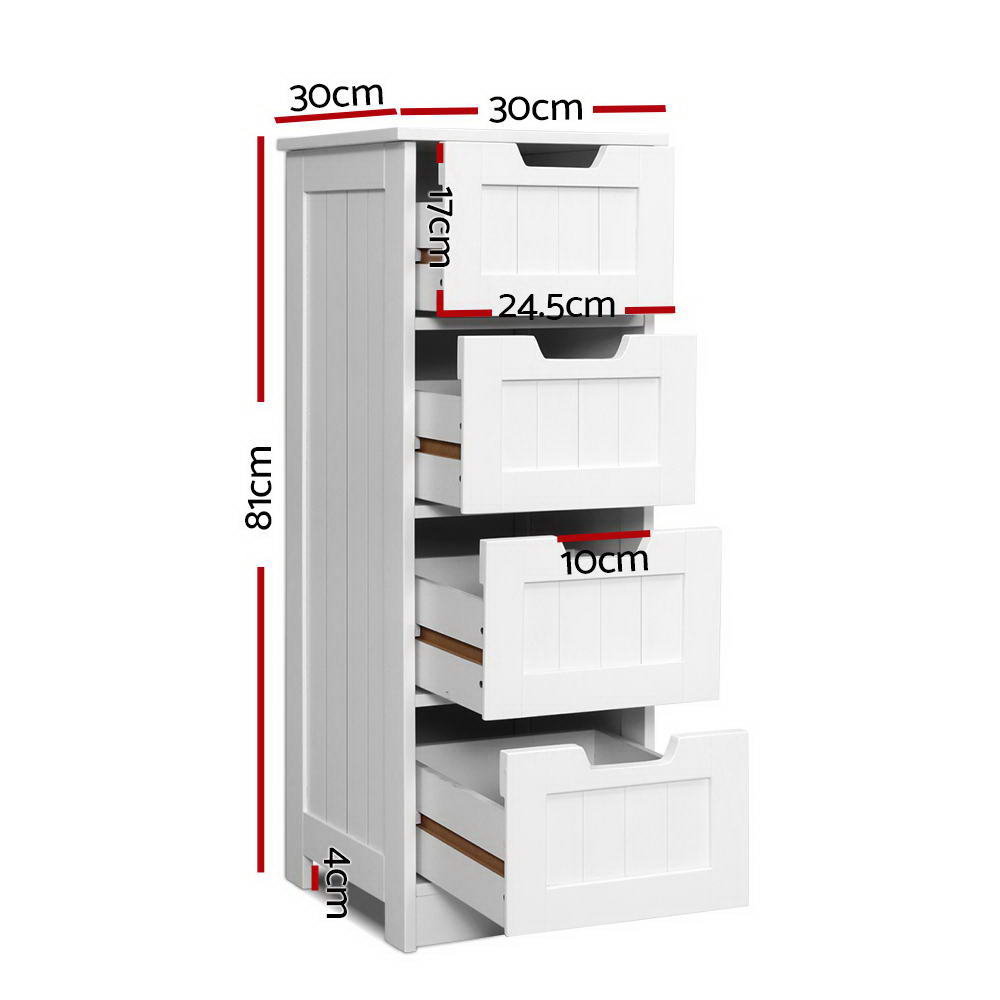 Artiss 4 Chest of Drawers - LEESA White โ image 4