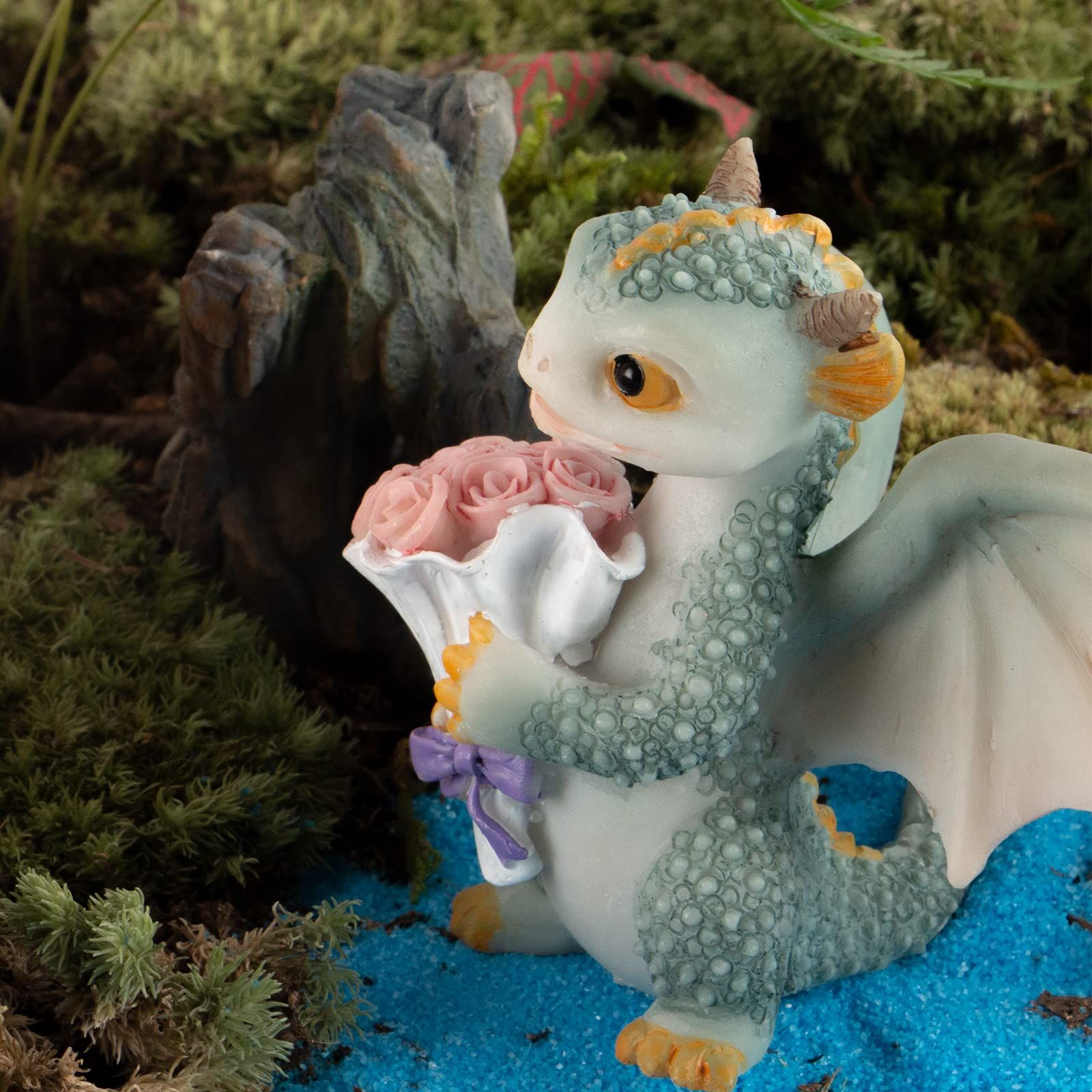 Dragon Statue Mini Dragon Figurine, Resin Home Decor, Cute Ornaments, Lucky Animal Garden Statue for Micro Landscape — image 2