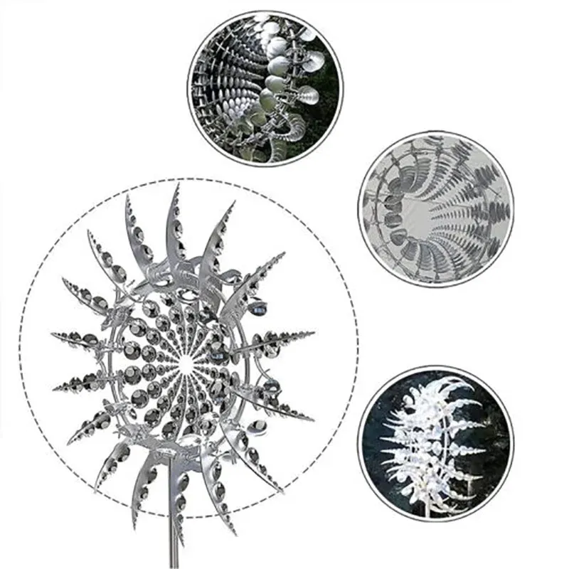 98CM Kinetic Metal Wind Spinner Garden Windmill Outdoor Sculpture Decoration — image 3